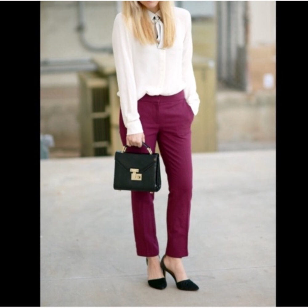 ❤️ J. crew Burgundy (Wine) Campbell Ankle Pants